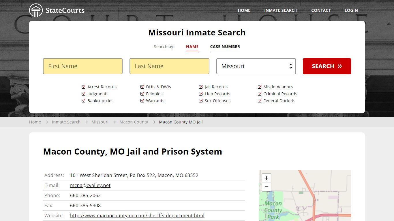 Macon County MO Jail Inmate Records Search, Missouri - StateCourts