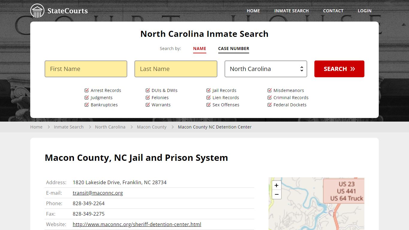 Macon County NC Detention Center Inmate Records Search, North Carolina ...