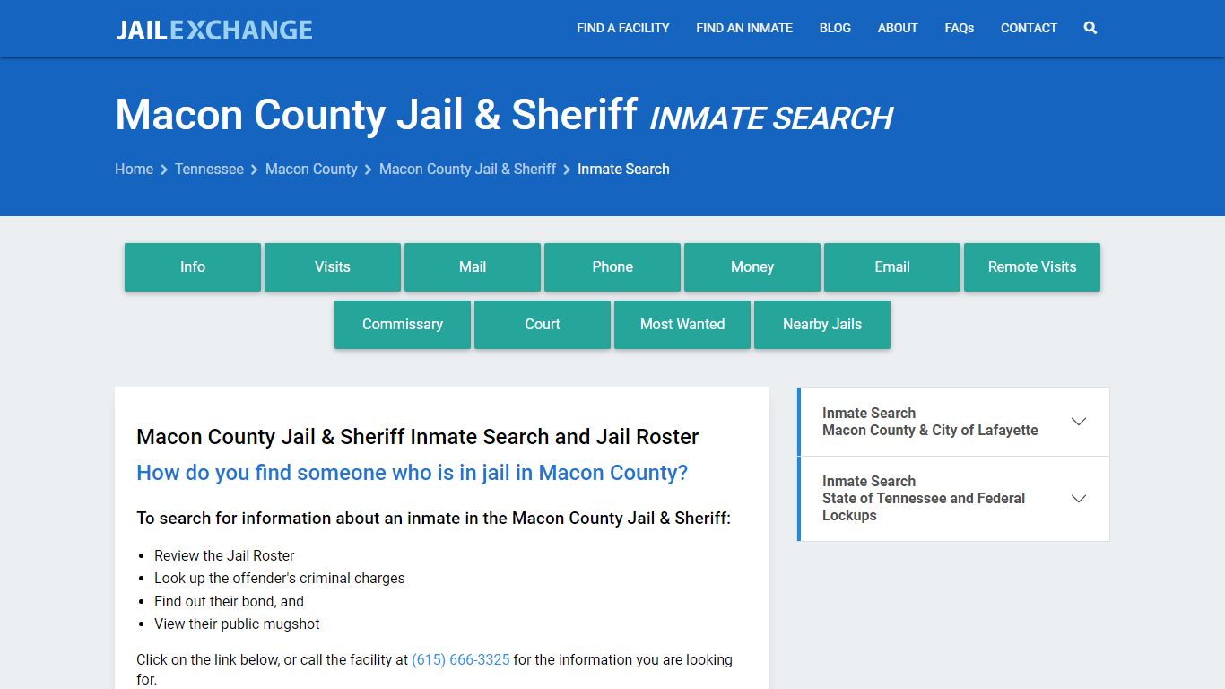 Inmate Search: Roster & Mugshots - Macon County Jail & Sheriff, TN