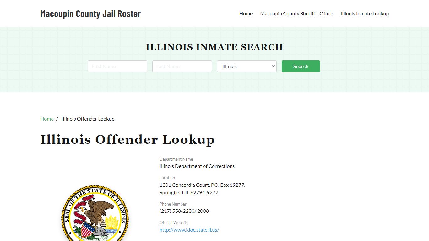 Illinois Inmate Search, Jail Rosters - Macoupin County Jail