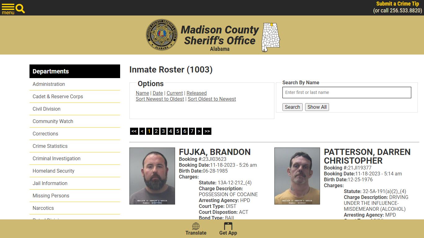 Inmate Roster - Madison County Sheriff's Office