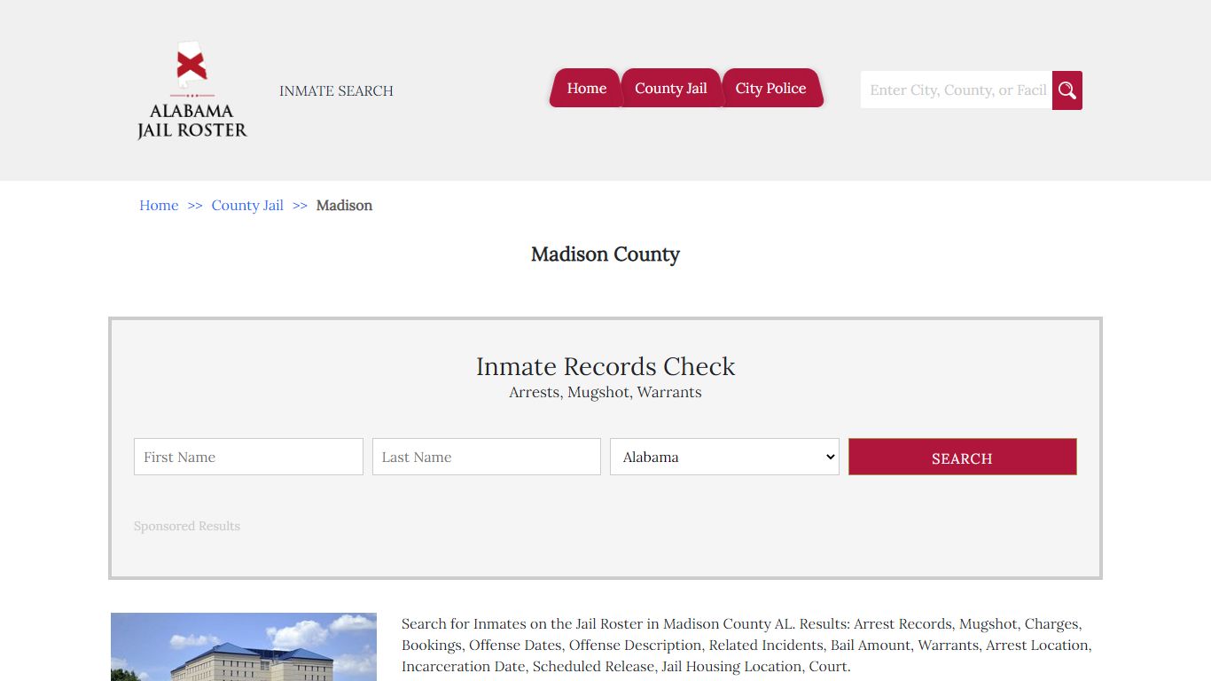 Madison County | Alabama Jail Inmate Search