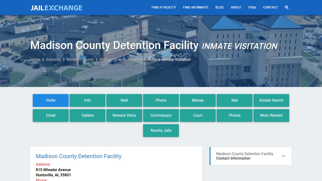 Inmate Visitation - Madison County Detention Facility, AL - Jail Exchange