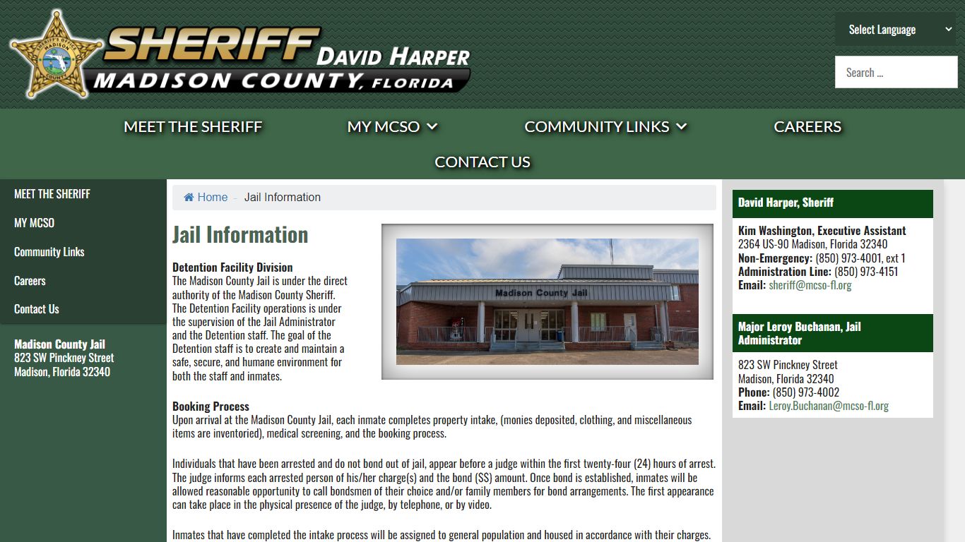 Jail Information – Madison County Sheriff
