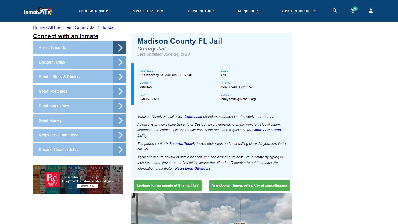 Madison County FL Jail - Inmate Locator - Madison, FL