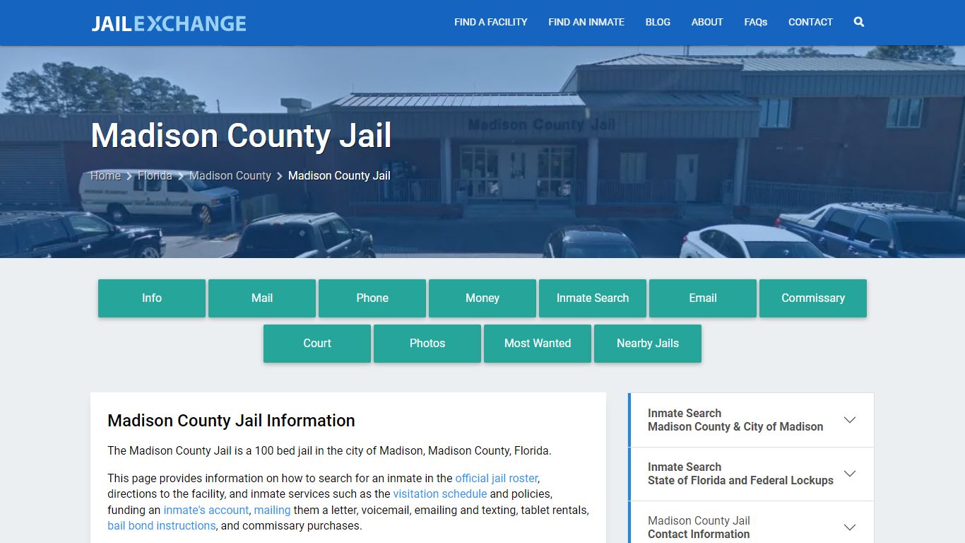 Madison County Jail, FL Inmate Search, Information