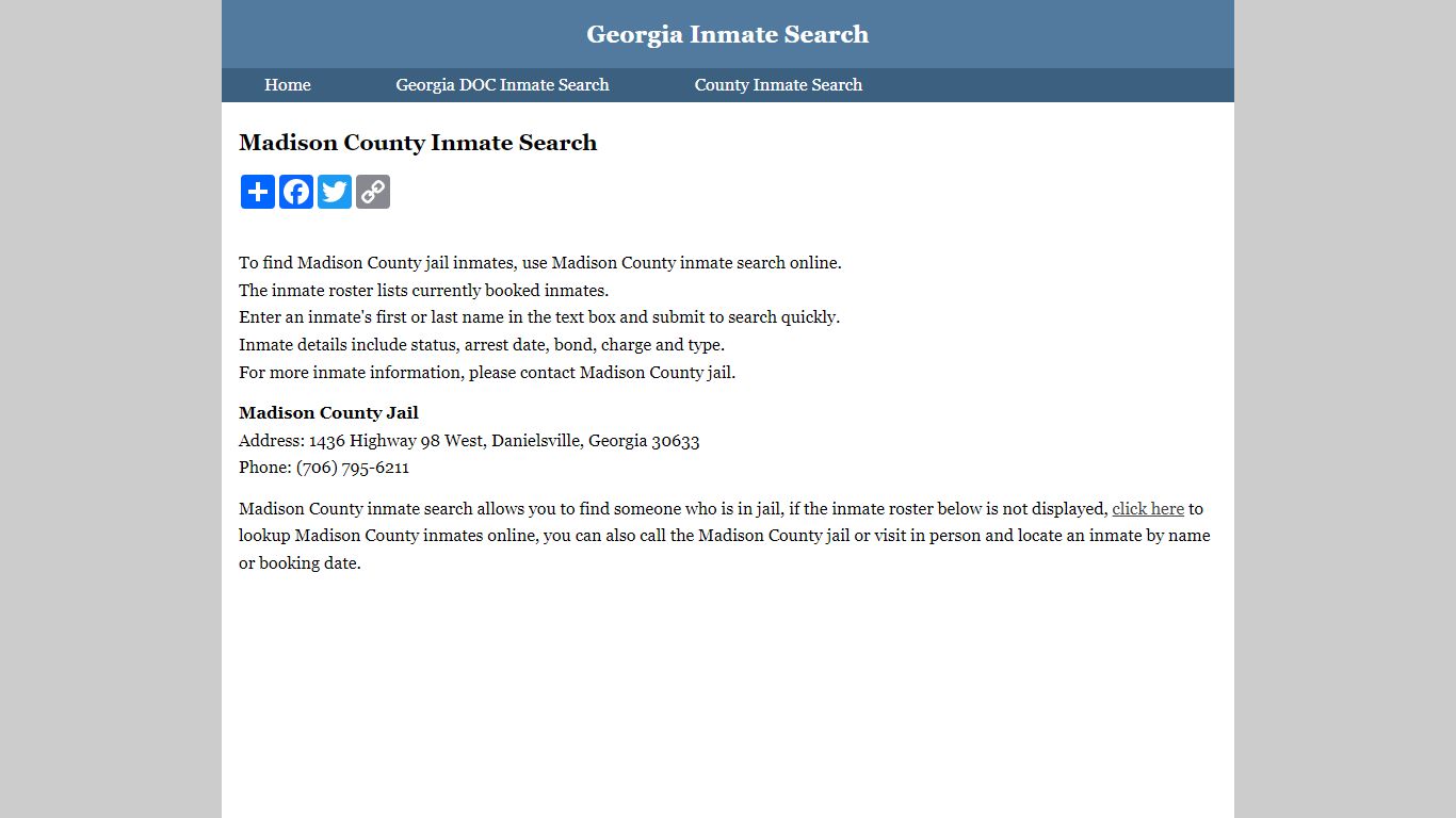 Madison County Inmate Search