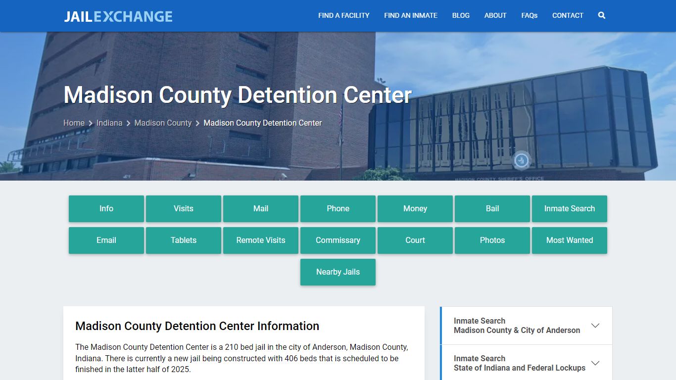 Madison County Detention Center, IN Inmate Search, Information