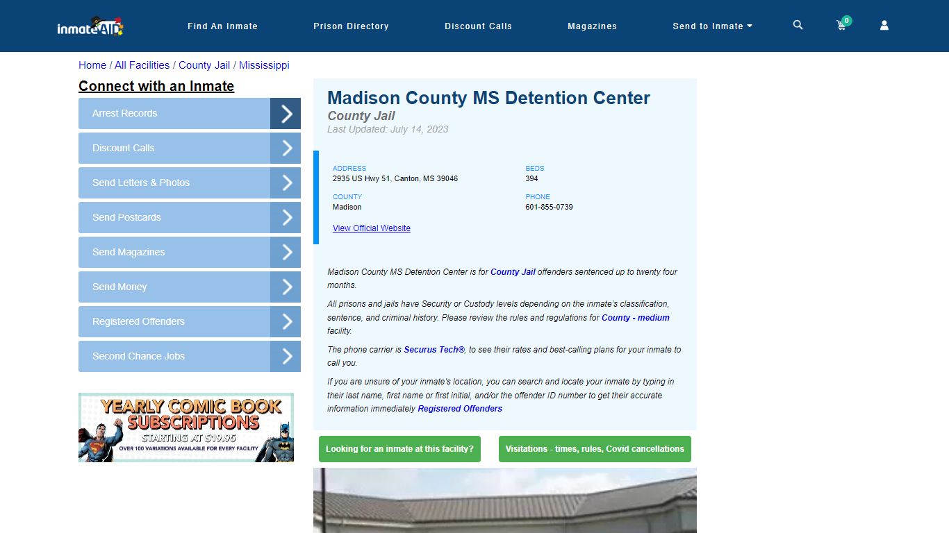 Madison County MS Detention Center - Inmate Locator - Canton, MS