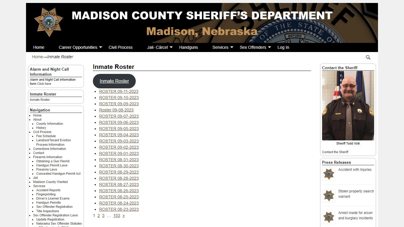 Inmate Roster - MADISON COUNTY SHERIFF'S DEPARTMENT