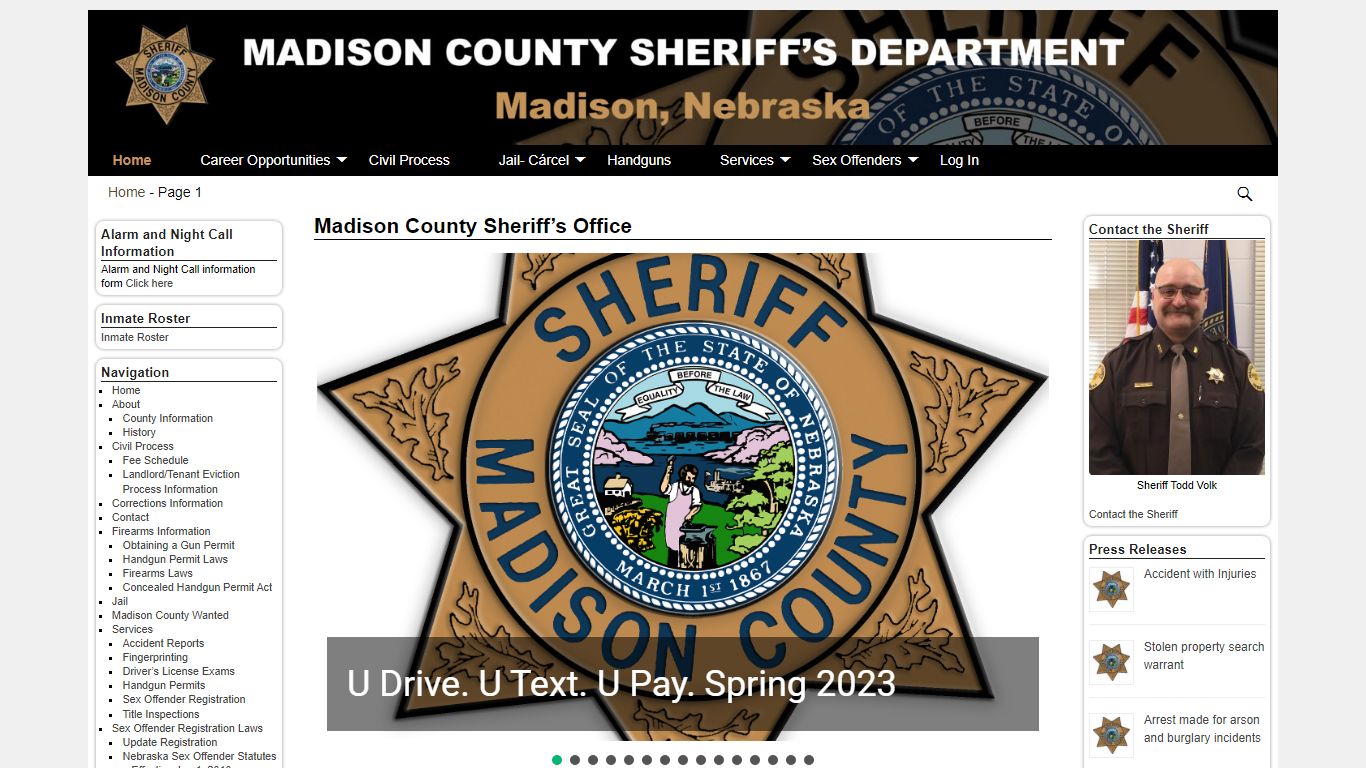 Madison County Sheriff's Office - MADISON COUNTY SHERIFF'S DEPARTMENT