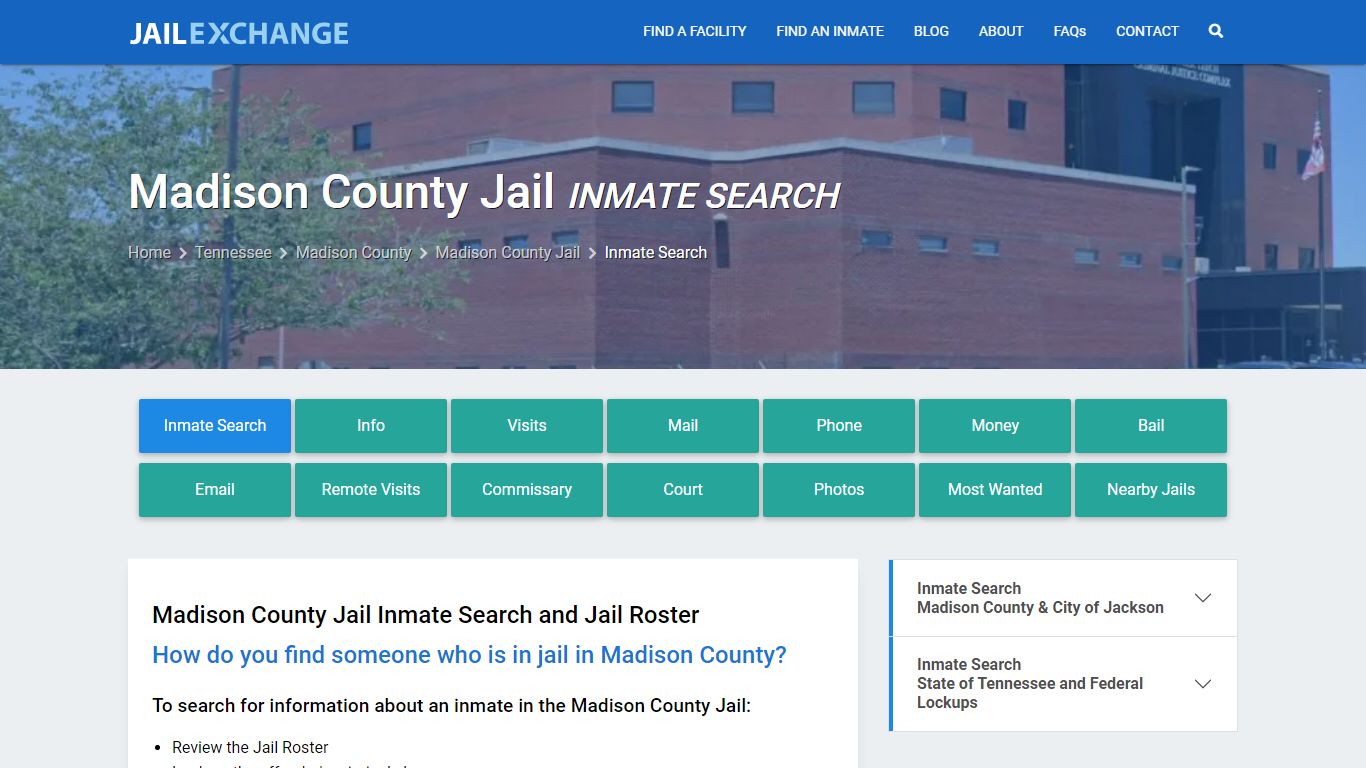Inmate Search: Roster & Mugshots - Madison County Jail, TN