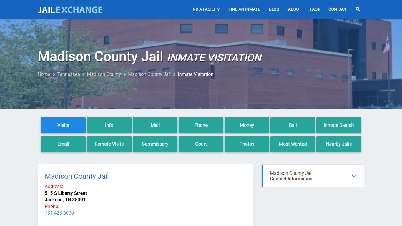 Inmate Visitation - Madison County Jail, TN - Jail Exchange