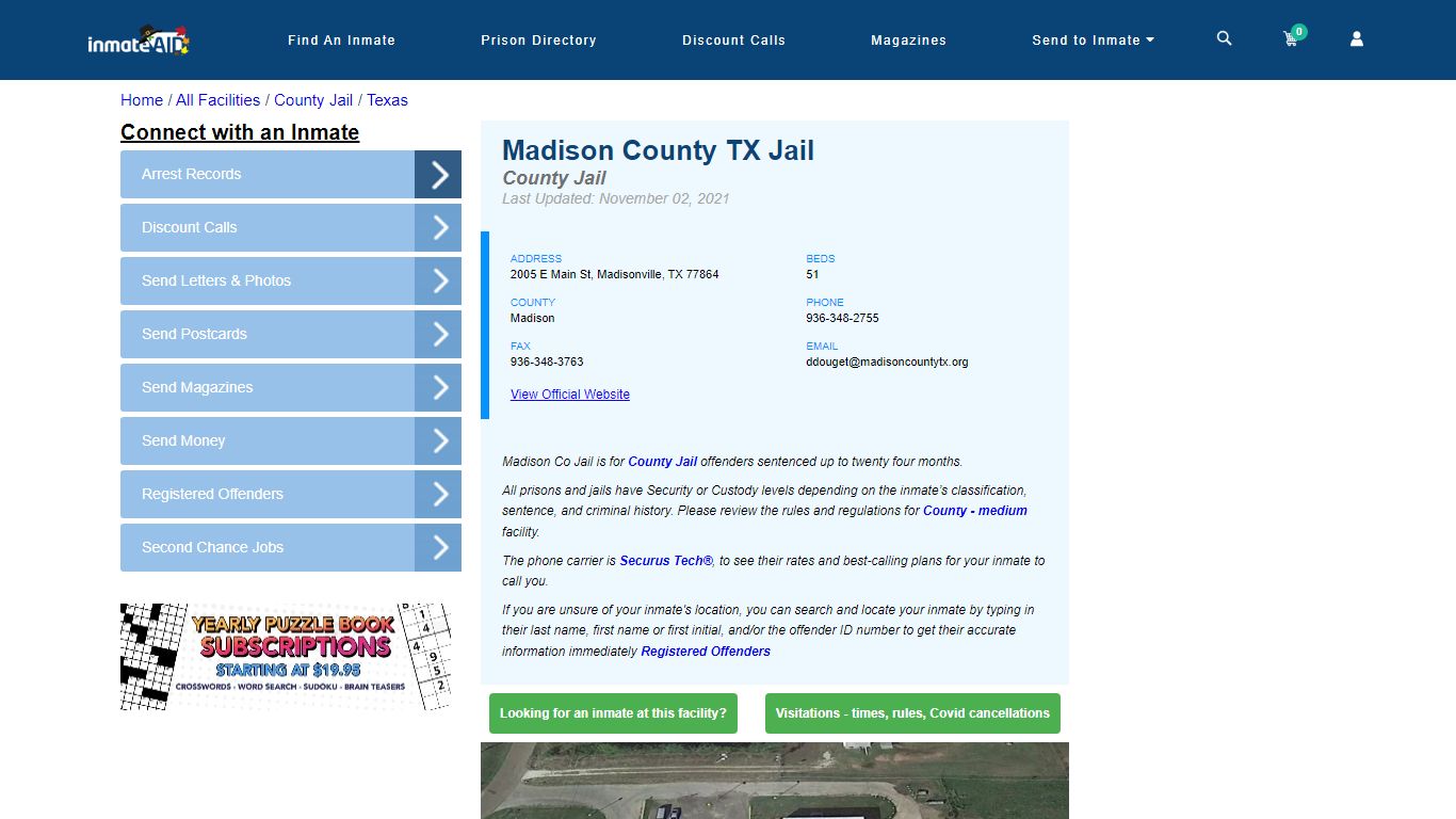 Madison County TX Jail - Inmate Locator - Madisonville, TX