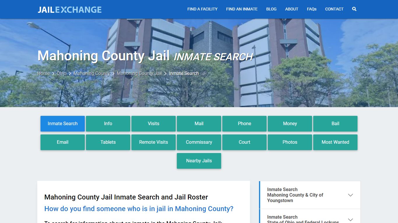 Mahoning County Jail Inmate Search - Jail Exchange