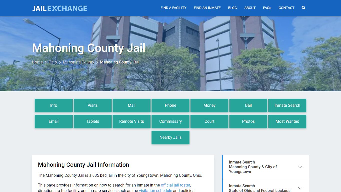Mahoning County Jail, OH Inmate Search, Information