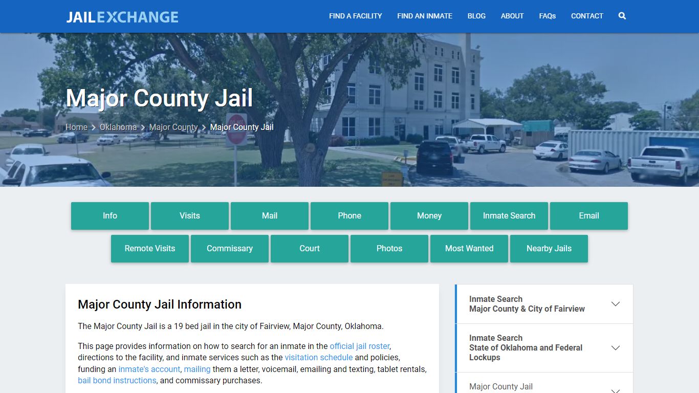 Major County Jail, OK Inmate Search, Information