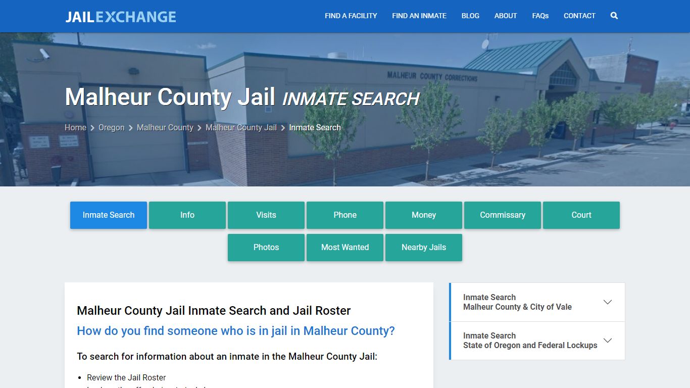 Malheur County Jail Inmate Search - Jail Exchange