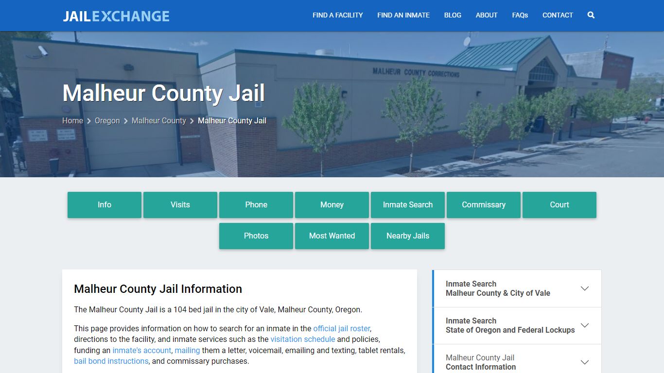 Malheur County Jail, OR Inmate Search, Information