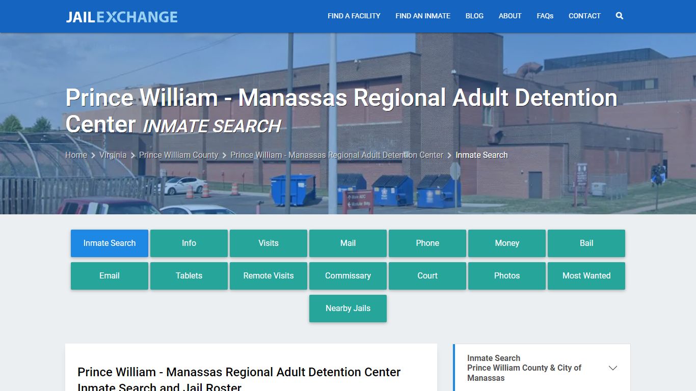 Manassas Regional Adult Detention Center Inmate Search - Jail Exchange