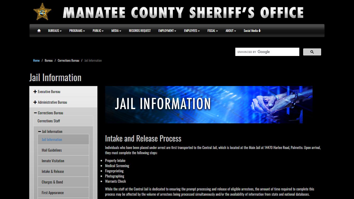 Jail Information - Manatee Sheriff