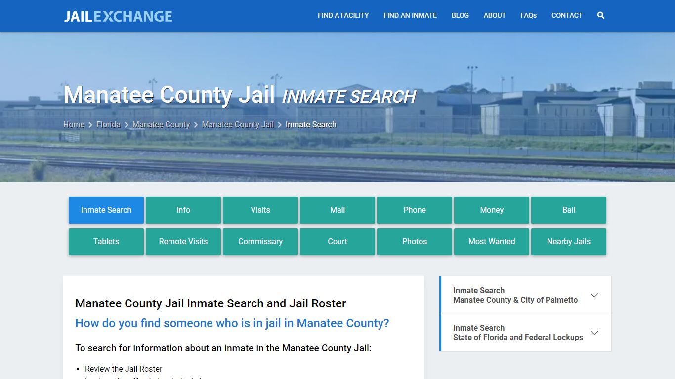 Inmate Search: Roster & Mugshots - Manatee County Jail, FL