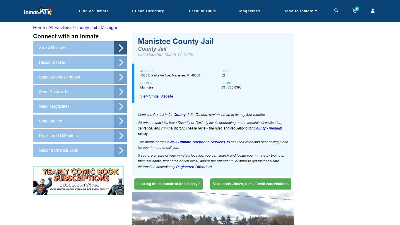 Manistee County Jail - Inmate Locator - Manistee, MI