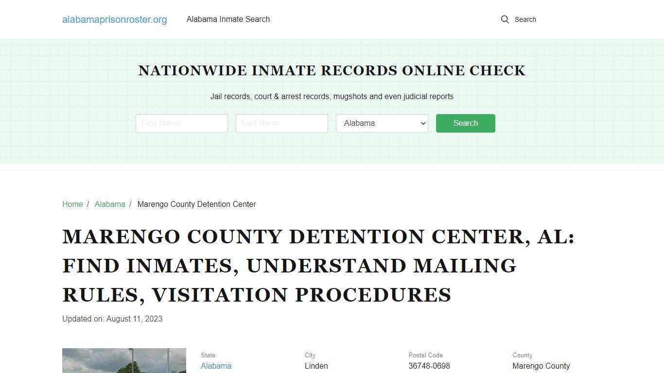Marengo County Detention Center, AL: Inmate Search, Mailing and ...