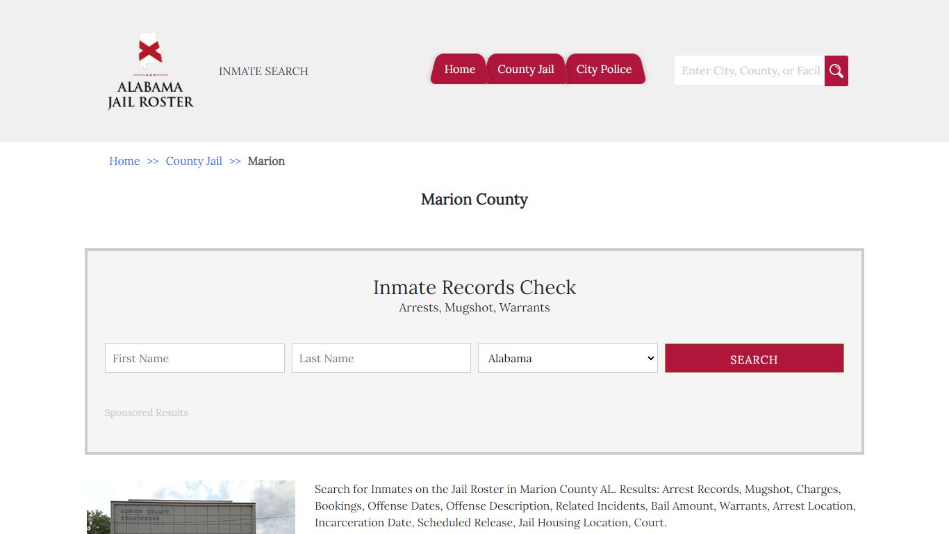 Marion County | Alabama Jail Inmate Search