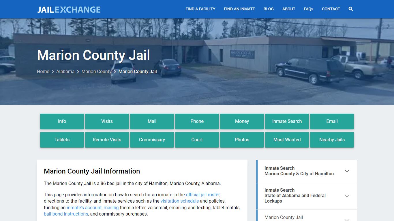 Marion County Jail, AL Inmate Search, Information