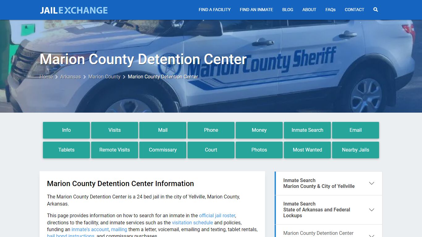 Marion County Detention Center, AR Inmate Search, Information