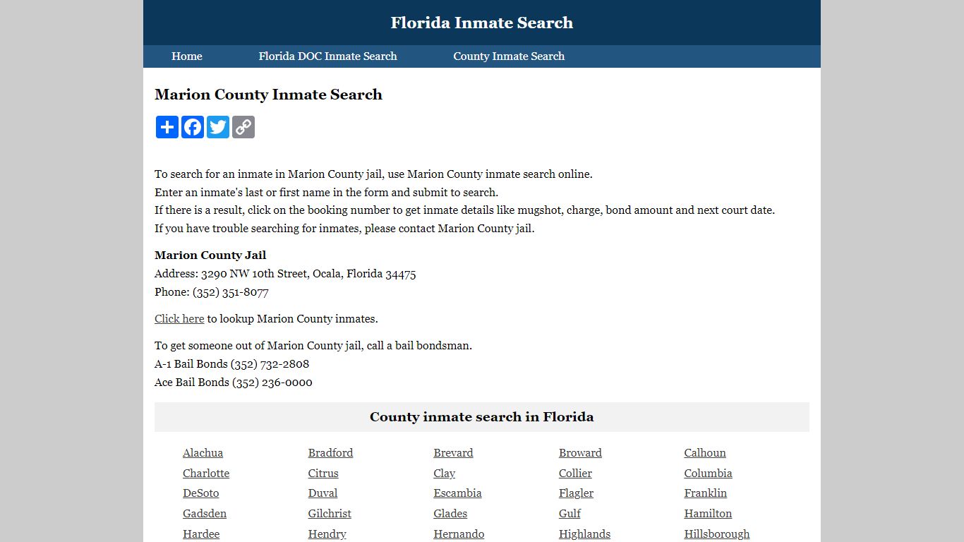 Marion County Inmate Search