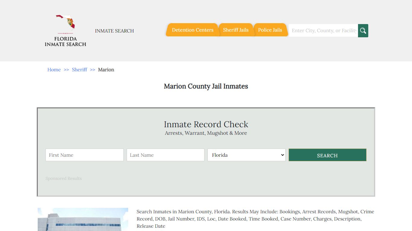 Marion County Jail Inmates | Florida Inmate Search
