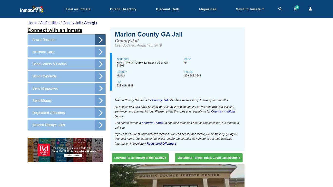 Marion County GA Jail - Inmate Locator - Buena Vista, GA
