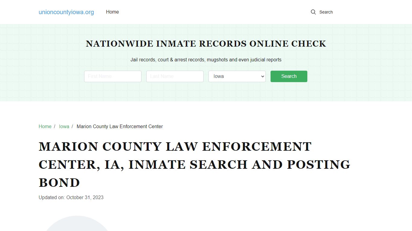 Marion County Law Enforcement Center, IA, Inmate Search, Visitations