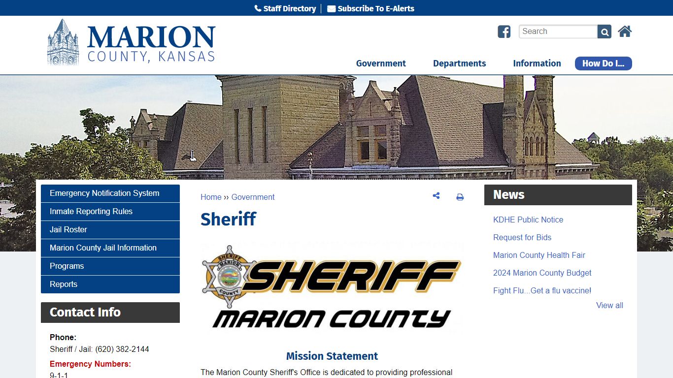 Sheriff | Marion County, KS