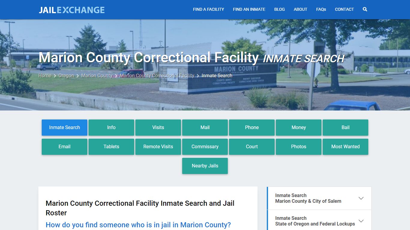 Marion County Correctional Facility Inmate Search - Jail Exchange