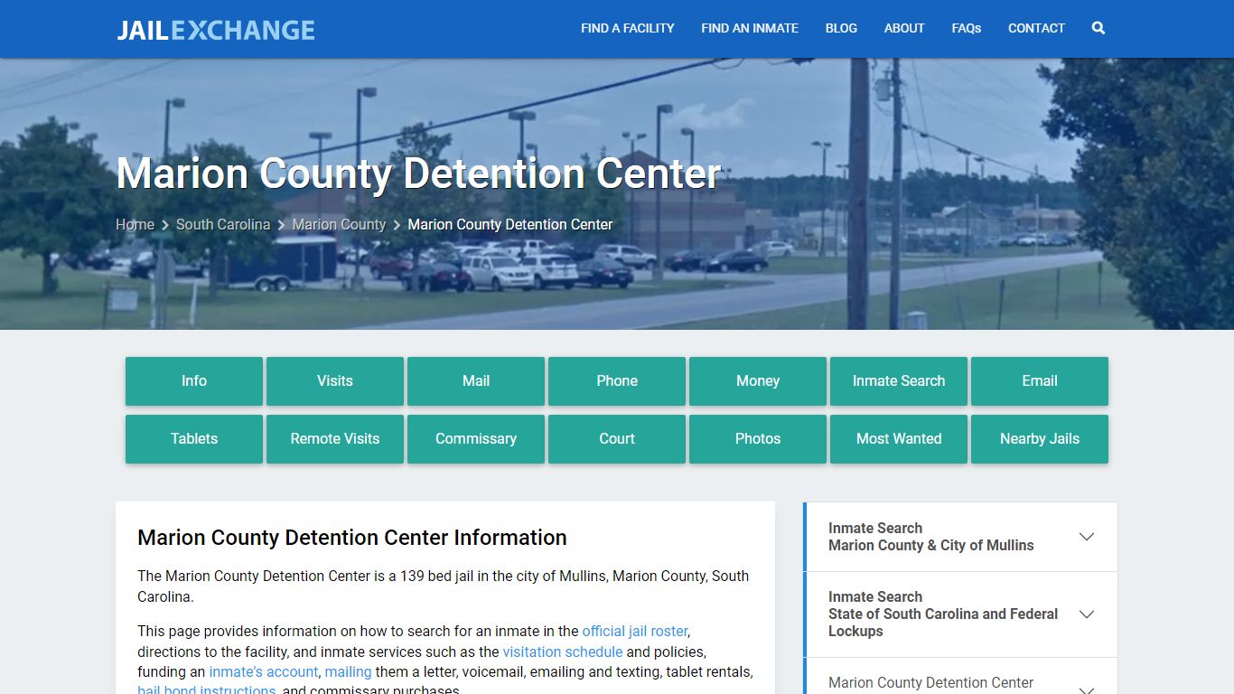 Marion County Detention Center, SC Inmate Search, Information