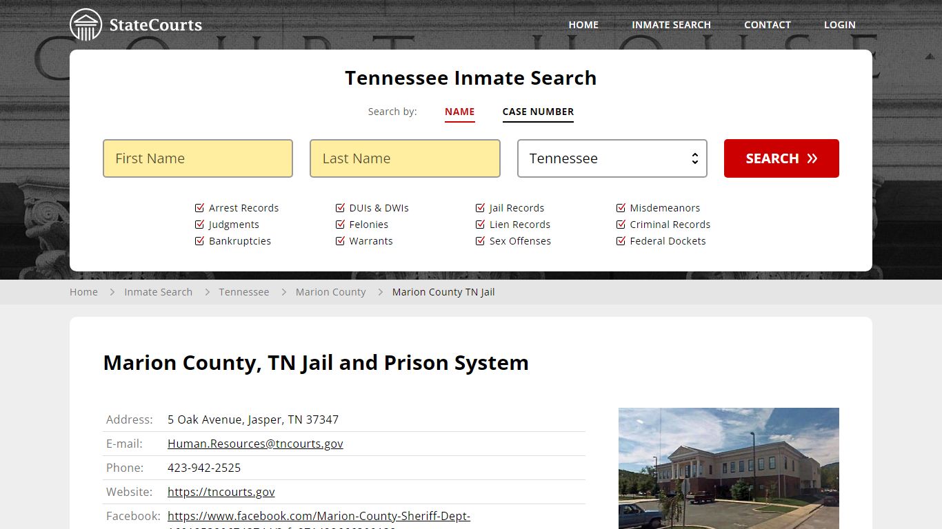 Marion County TN Jail Inmate Records Search, Tennessee - StateCourts