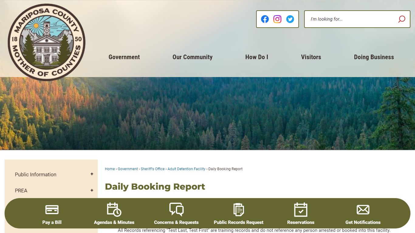 Daily Booking Report | Mariposa County, CA - Official Website