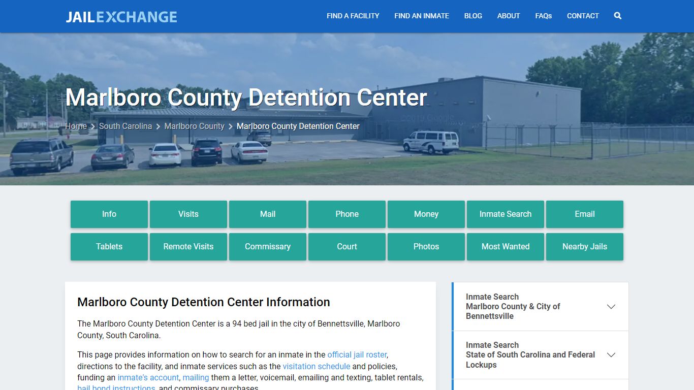 Marlboro County Detention Center, SC Inmate Search, Information
