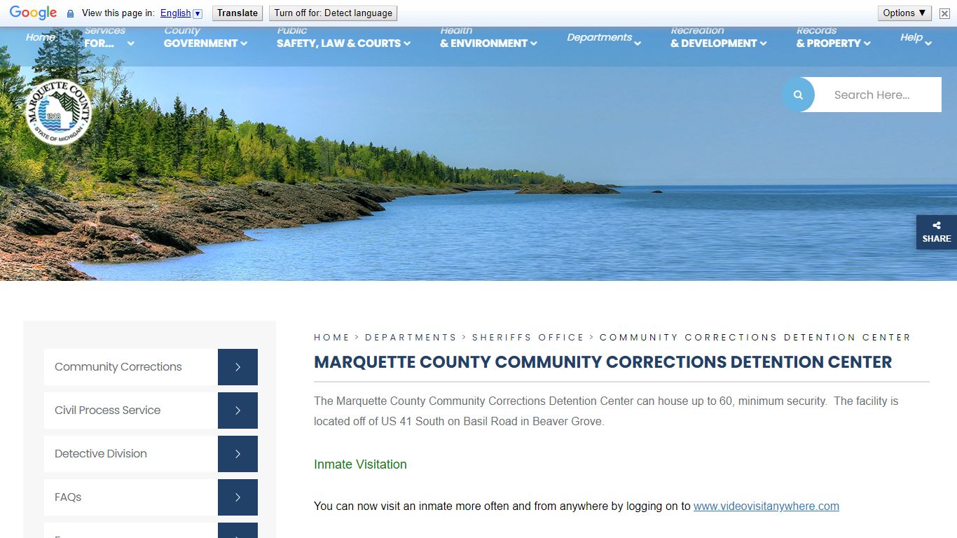 MARQUETTE COUNTY COMMUNITY CORRECTIONS DETENTION CENTER