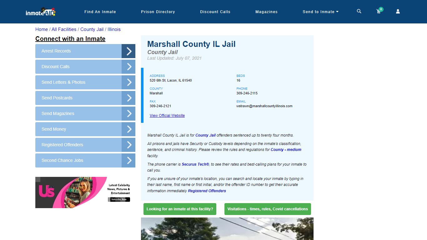 Marshall County IL Jail - Inmate Locator - Lacon, IL