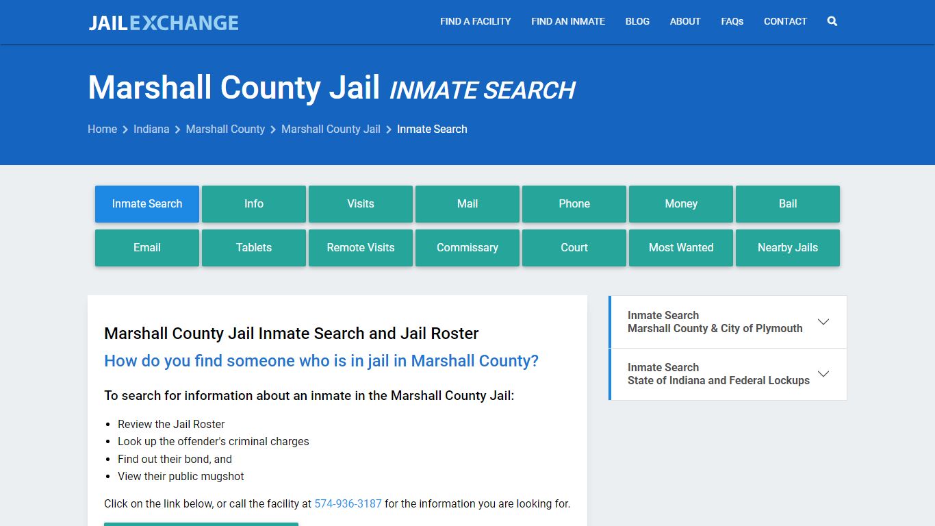 Marshall County Jail Inmate Search - Jail Exchange
