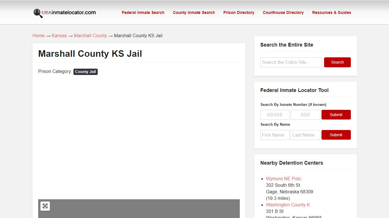 Marshall County KS Jail | USA Inmate Locator