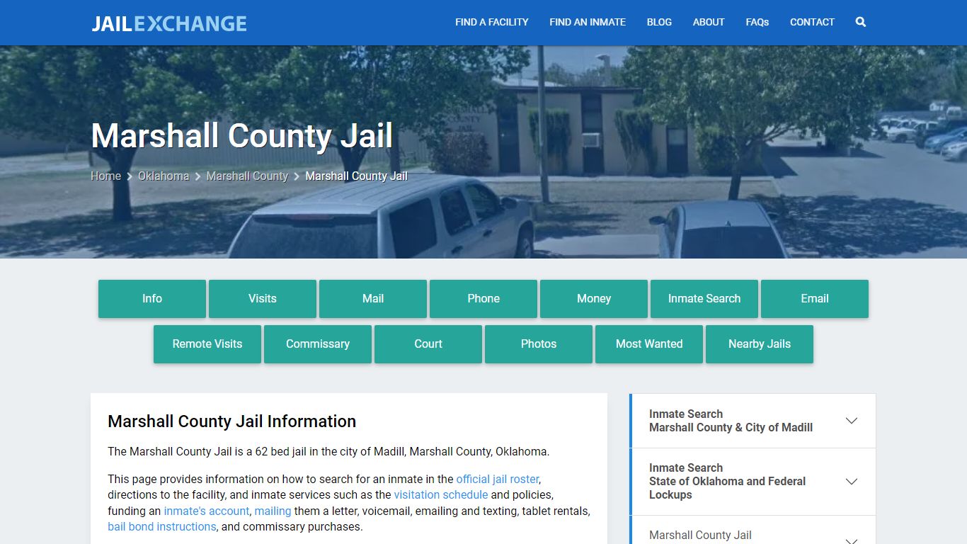 Marshall County Jail, OK Inmate Search, Information