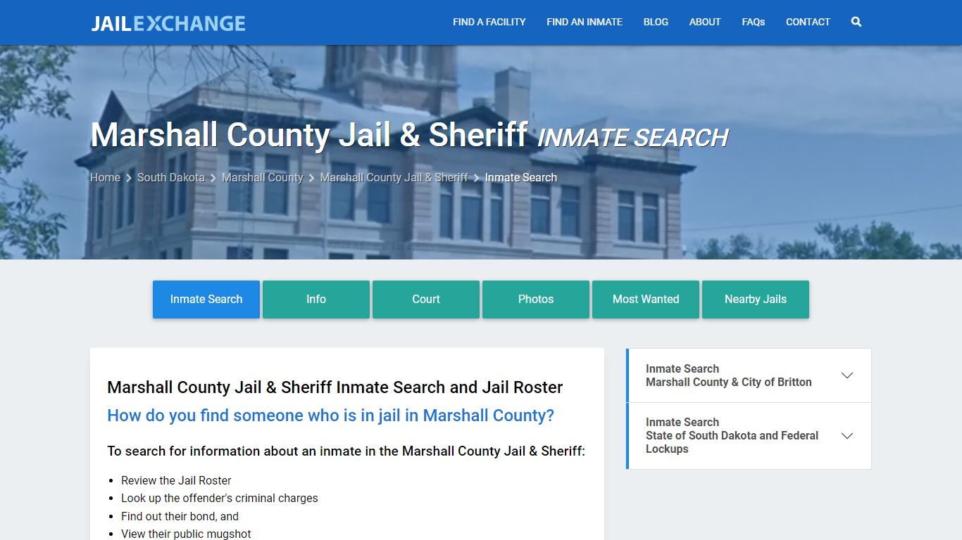 Marshall County Jail & Sheriff Inmate Search - Jail Exchange