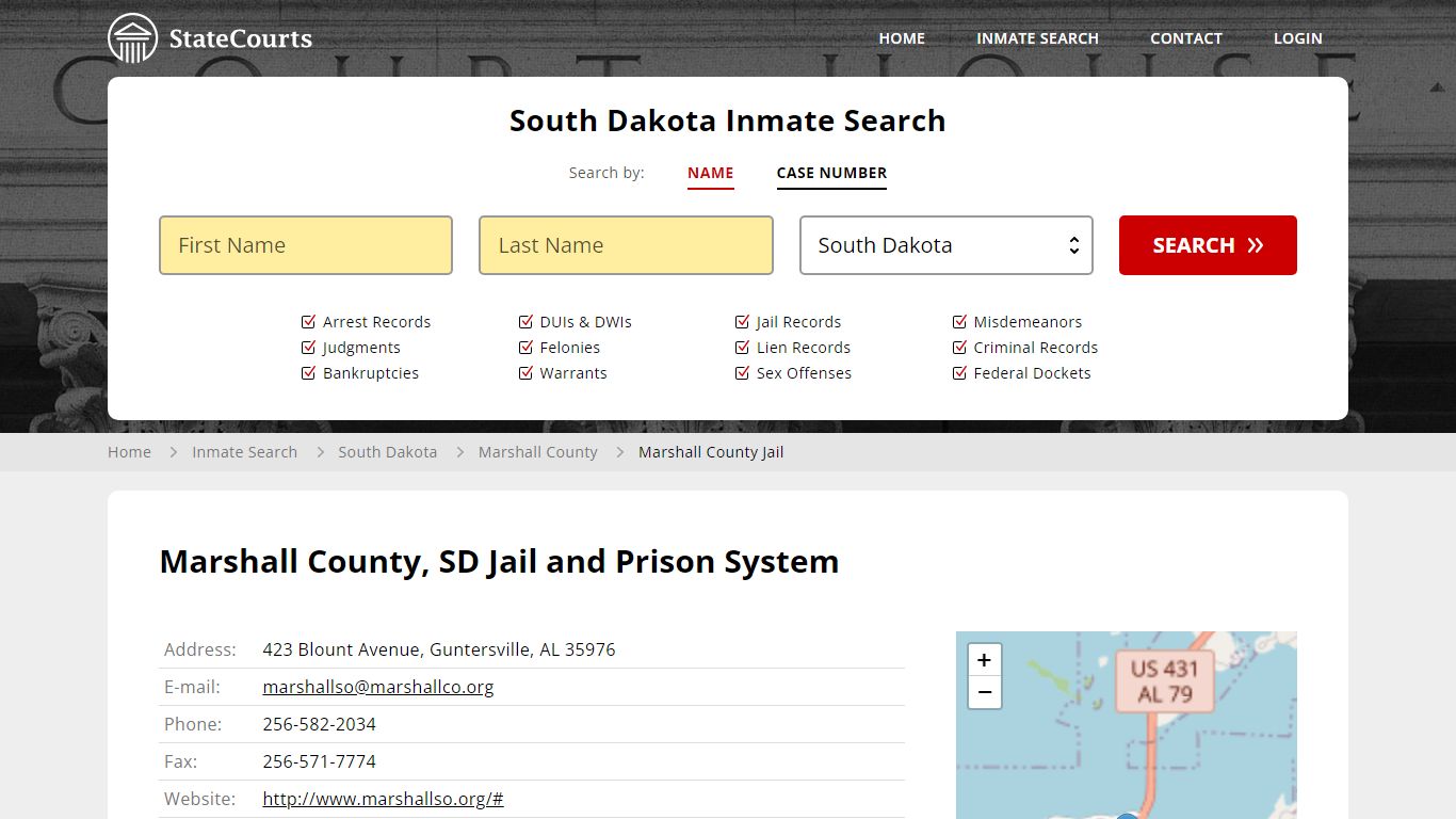 Marshall County Jail Inmate Records Search, South Dakota - StateCourts