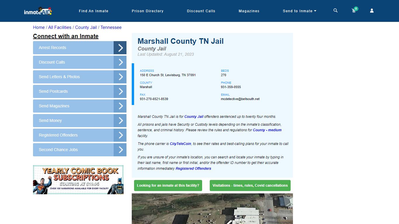 Marshall County TN Jail - Inmate Locator - Lewisburg, TN
