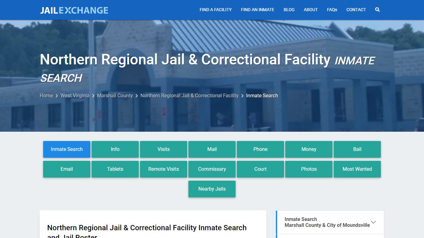 Northern Regional Jail & Correctional Facility Inmate Search